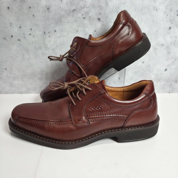 Ecco Brown Leather Oxfords - Picture 6 of 10